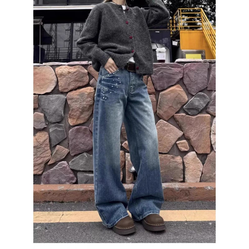 Unisex Classic Denim Jeans Loose Fit Daily Outdoor Wear - Image 3