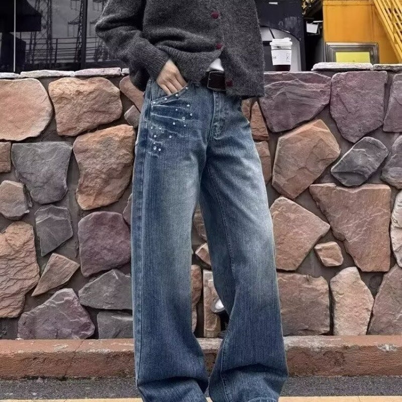Unisex Classic Denim Jeans Loose Fit Daily Outdoor Wear - Image 2