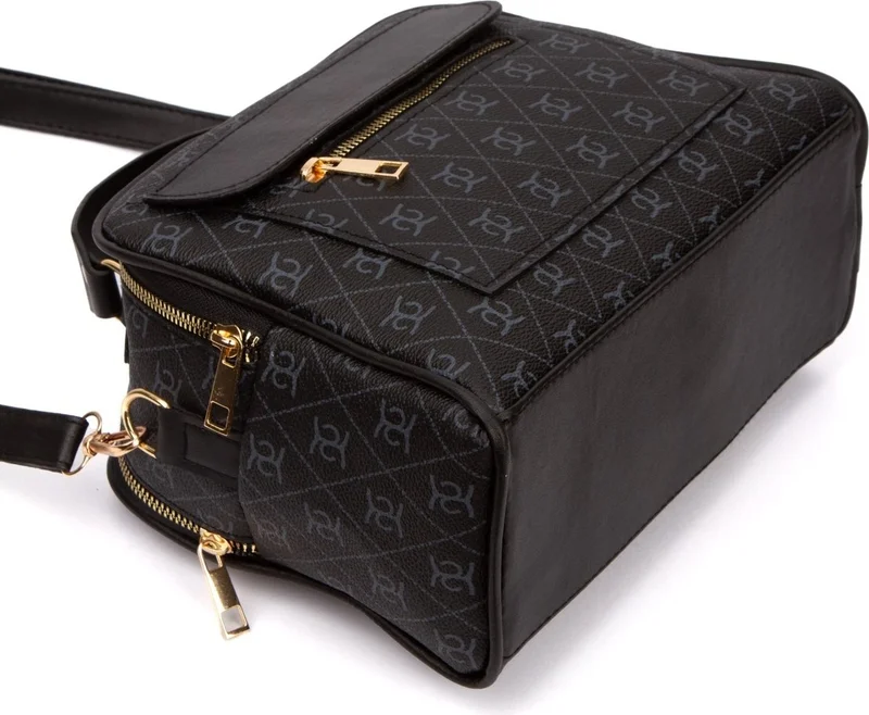 Adelina Bags Women's Patterned Hand and Shoulder Bag Black