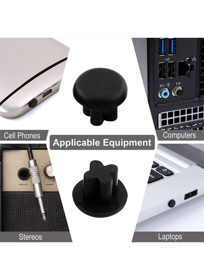 uxcell - Rubber Dust Plug, 3.5mm Anti-Dust Headphone Jack Dust Plug Dust Cap for Mobile Phone Laptop Desktop Computer 15pcs Black - Image 1