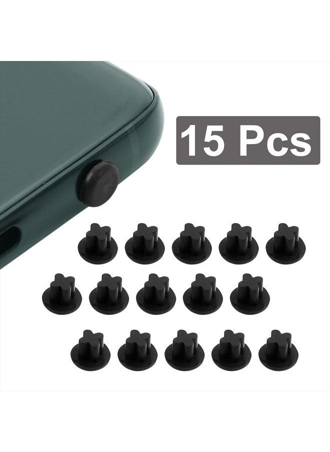 uxcell - Rubber Dust Plug, 3.5mm Anti-Dust Headphone Jack Dust Plug Dust Cap for Mobile Phone Laptop Desktop Computer 15pcs Black - Image 1