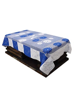 Kuber Industries Kuber Industries Flower Cotton 7 Piece 5 Seater Sofa Cover with Center Table Cover (Blue) - CTKTC22284  - Image 5