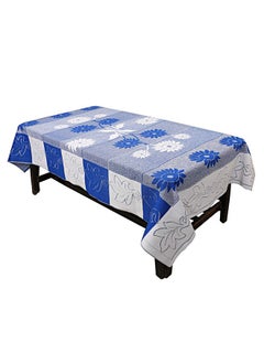 Kuber Industries Kuber Industries Flower Cotton 7 Piece 5 Seater Sofa Cover with Center Table Cover (Blue) - CTKTC22284  - Image 4