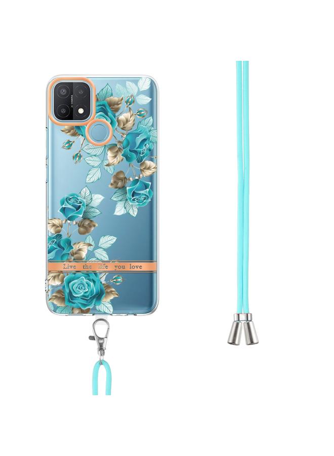 erorex Case For OPPO A15 / A15S Flowers Series TPU Phone Case with Lanyard - Image 3