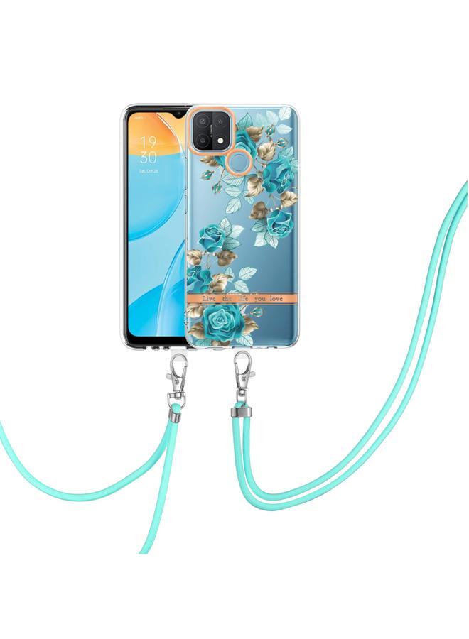 erorex Case For OPPO A15 / A15S Flowers Series TPU Phone Case with Lanyard - Image 1