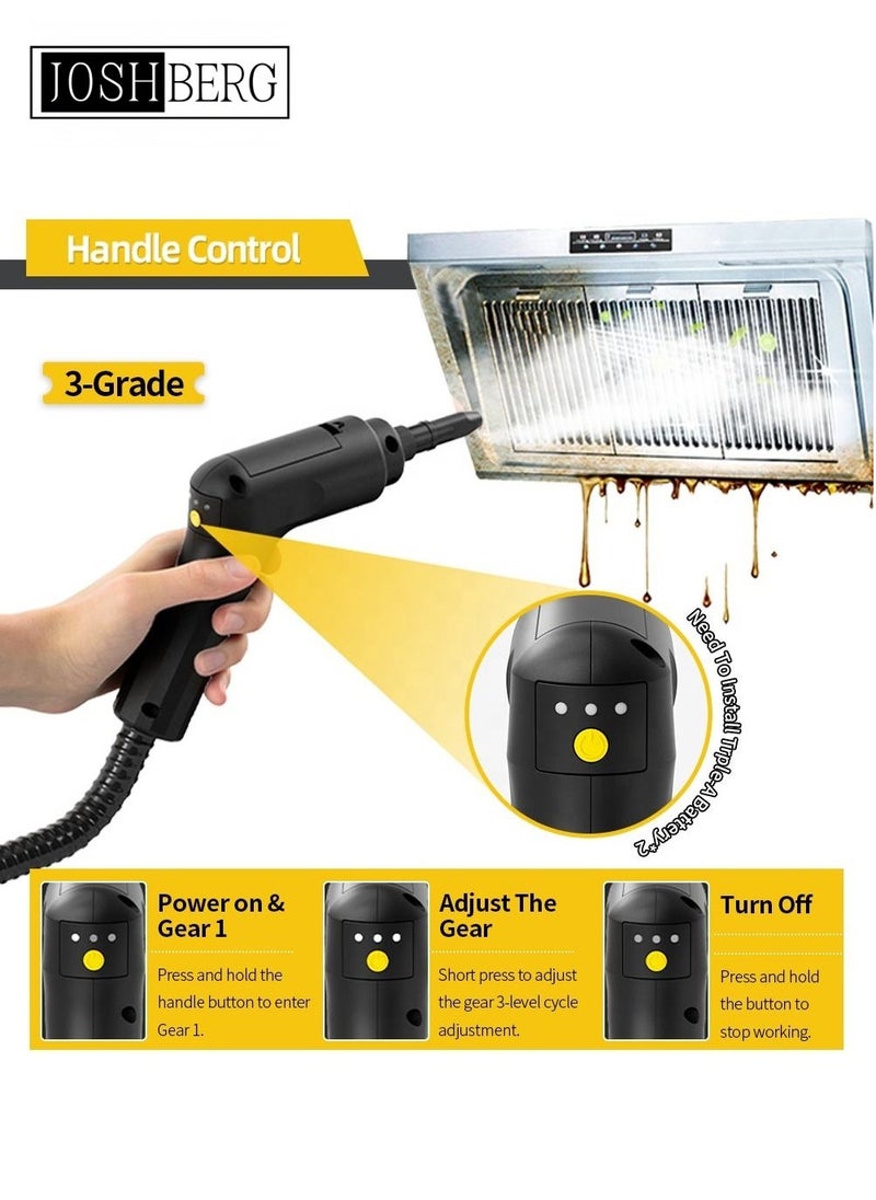 Joshberg Steam Cleaner, 3-Level Adjustable Handle, 15s Heat-Up, 2500W High Pressure Steamer for Home for Home, Car, Kitchen, Furniture, Grout, Tile  - Image 3