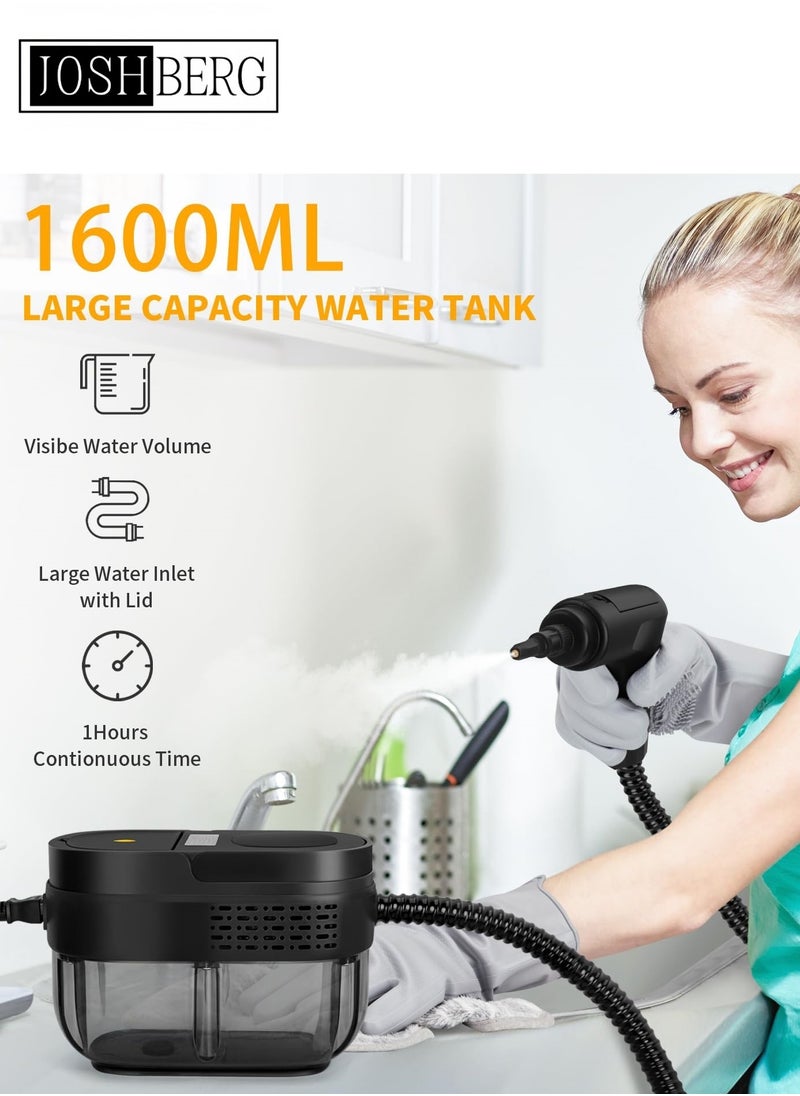 Joshberg Steam Cleaner, 3-Level Adjustable Handle, 15s Heat-Up, 2500W High Pressure Steamer for Home for Home, Car, Kitchen, Furniture, Grout, Tile  - Image 4
