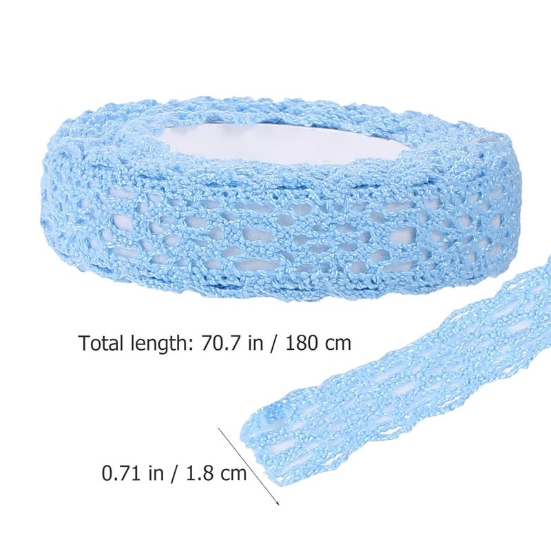 3 Rolls Decorative Lace Tape Set for Scrapbooking, Crafting, and DIY, Includes White, Dark Green, and Blue Lace Pattern Adhesive Tapes for Journaling and Ornament Embellishment - Image 2