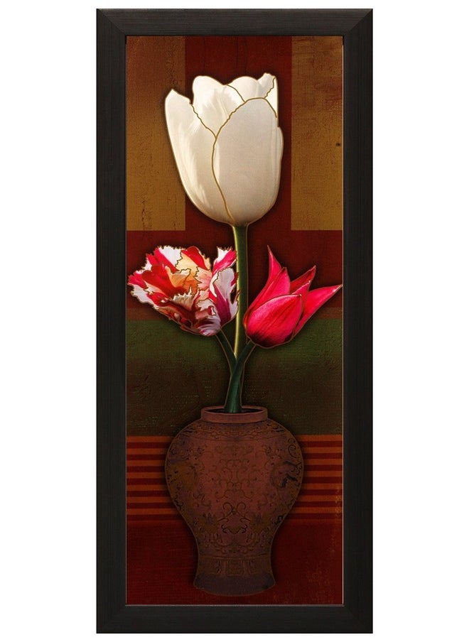 SAF SAF 'Floral with UV Print' Framed Painting (Wood, 15 cm x 3 cm x 38 cm, Special Effect UV Print Textured)  - Image 1
