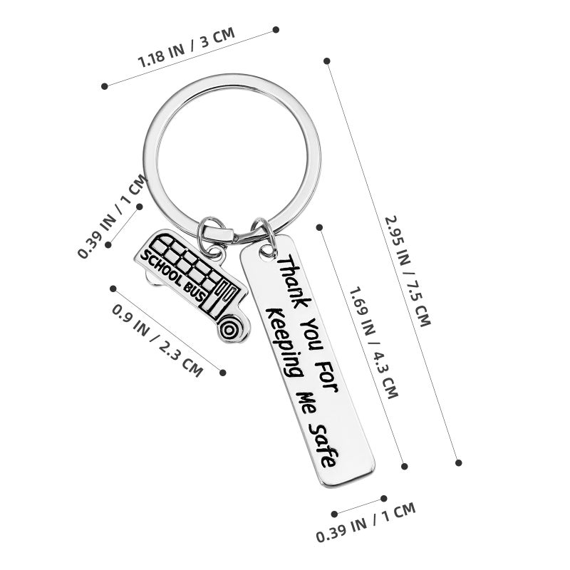 2pcs Safe Driving Keychains Letter Printing Key Holder School Bus Pendant Alloy Key Craft Ornaments - Image 4