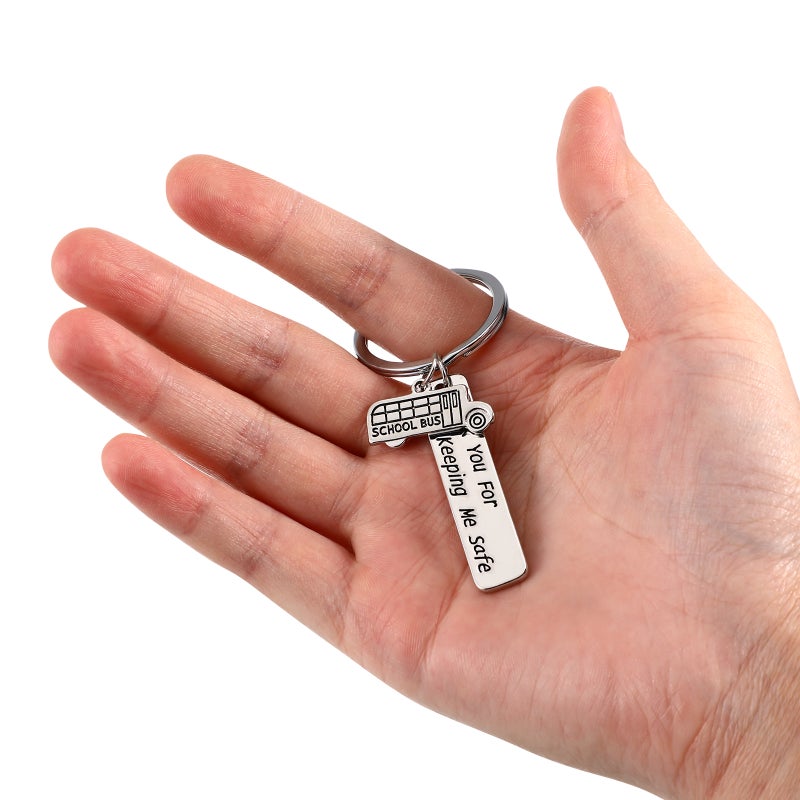 2pcs Safe Driving Keychains Letter Printing Key Holder School Bus Pendant Alloy Key Craft Ornaments - Image 3