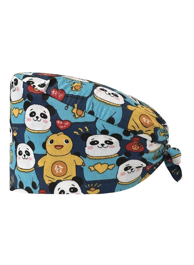 NIBEMINENT Surgical Scrub Cap Printing Medical Working Hat  Cotton Women Men Beautician Dust Proof Cooking Chef Nurse Head Caps