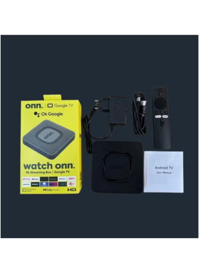 ONN - Google TV 4K UHD Streaming Box || High-Definition Android TV Media Player with Voice Remote Control – Supports YouTube, Netflix, and More – Smart Wi-Fi Streaming Device for Home Entertainment and Apps – HDMI Output and Easy Setup - Image 1