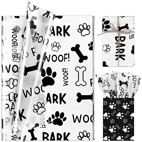 Bolsome 100 Sheets 20 14 Inches Dog Paw Print Tissue Paper Puppy Paws Gift Wrap Tissue Lets Pawty Woof Bark Pattern Tissue Paper for Gift Wrapping for Birthday Baby Shower DIY Craft - Image 2