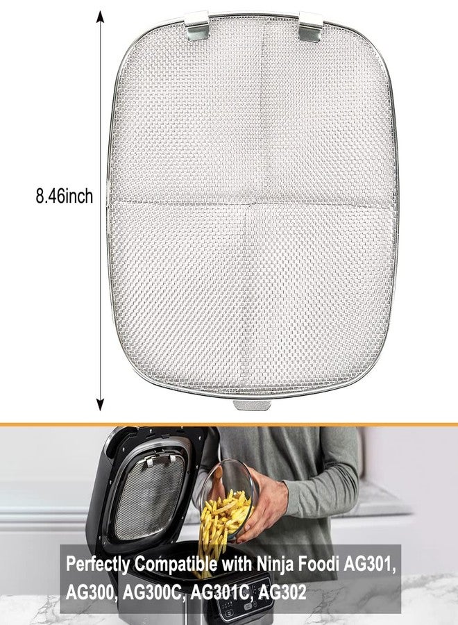 BYKITCHEN Stainless Steel Splatter Shield for Ninja Foodi AG301, Air Fryer Accessories for Ninja Foodi 5-in-1 Indoor Grill, Replacement Parts for Ninja Foodi AG300, AG300C,AG301C, AG302, AG400 - Image 2