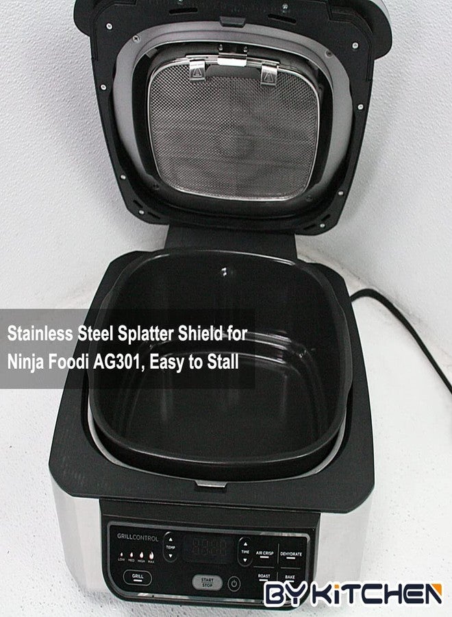 BYKITCHEN Stainless Steel Splatter Shield for Ninja Foodi AG301, Air Fryer Accessories for Ninja Foodi 5-in-1 Indoor Grill, Replacement Parts for Ninja Foodi AG300, AG300C,AG301C, AG302, AG400 - Image 5