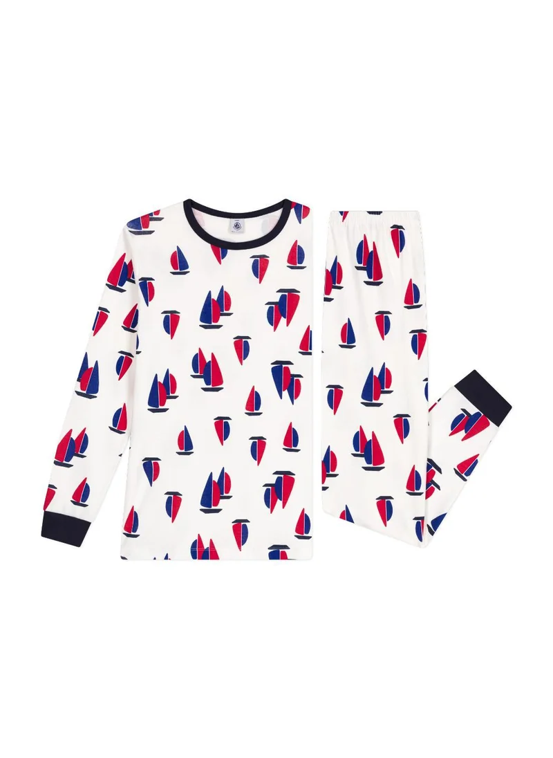 Petit Bateau Junior cotton pyjamas with a printed boat motif