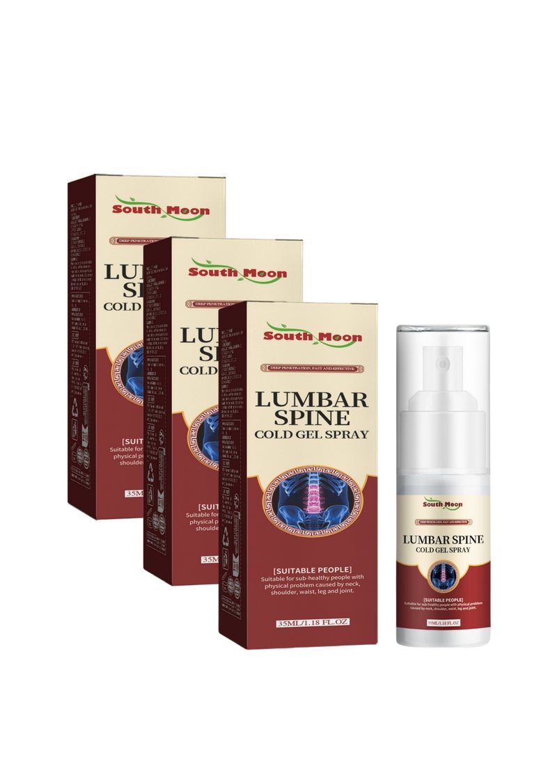 ساوث مون عبوة من 3 بخاخات أسفل الظهر لتخفيف آلام الظهر، مكونات عشبية نباتية، مناسبة للأكتاف والرقبة والخصر والساقين ومفاصل الركبة وأجزاء أخرى، 35 مل*3 - Image 1