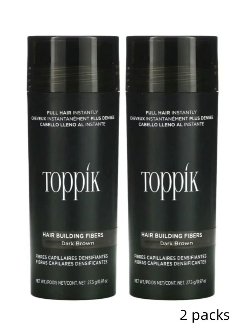 توبيك Toppik ألياف تكثيف الشعر & بخاخ التثبيت – يملأ الشعر الخفيف فورًا لمظهر كثيف وطبيعي يدوم طويلاً، بني غامق (عبوة من قطعتين) - Image 1