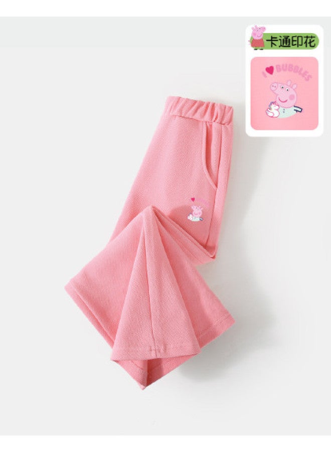 Peppa Pig spring Loose & Slimming Comfortable Wide-leg Pants For Girls - Versatile Casual Baby & Toddler Long Pants - Image 1