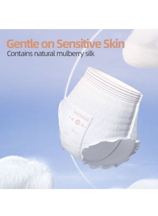 SEEDNUR - Disposable Period Pants for Sanitary Protection, 10 Count Sanitary Pads Pant Style, Protective, Breathable and Moisture Wicking Underwear for Women, Super Guard Fitting Pants Design Slim Fit Size M-L - Image 1