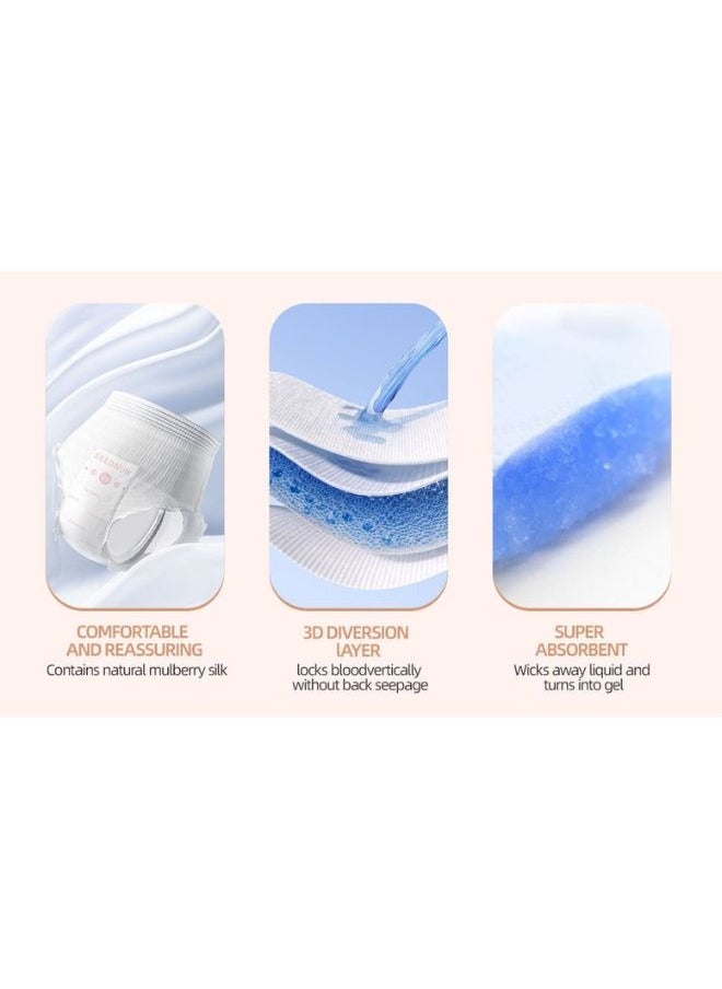 SEEDNUR - Disposable Period Pants for Sanitary Protection, 10 Count Sanitary Pads Pant Style, Protective, Breathable and Moisture Wicking Underwear for Women, Super Guard Fitting Pants Design Slim Fit Size M-L - Image 1