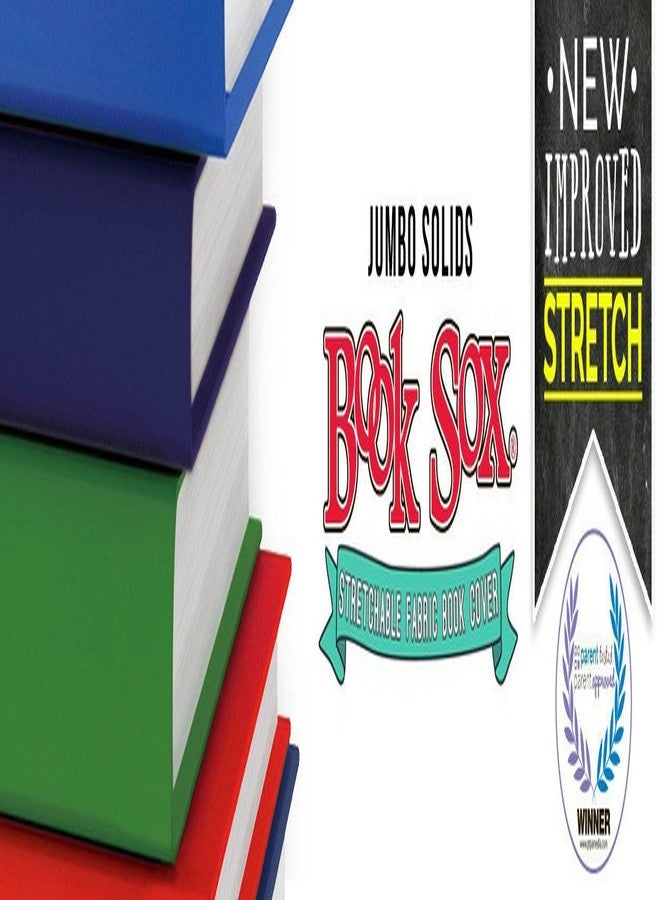 Book Sox Stretchable Book Cover: Jumbo Solid Red. Fits Most Hardcover Textbooks up to 9 x 11. Adhesive-Free, Nylon Fabric School Book Protector. Easy to Put On. Washable & Reusable Jacket. - Image 4