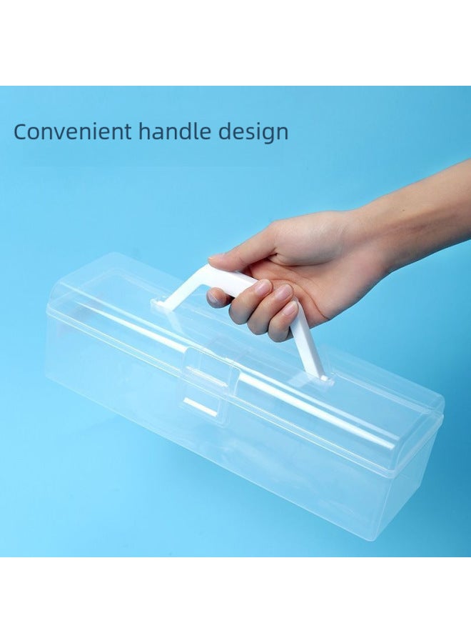 Q.H Art Large And Small Plastic Portable Student Calligraphy Tool Box Four Treasures Of Study Tool Box Brush Brush Storage Box - Image 2