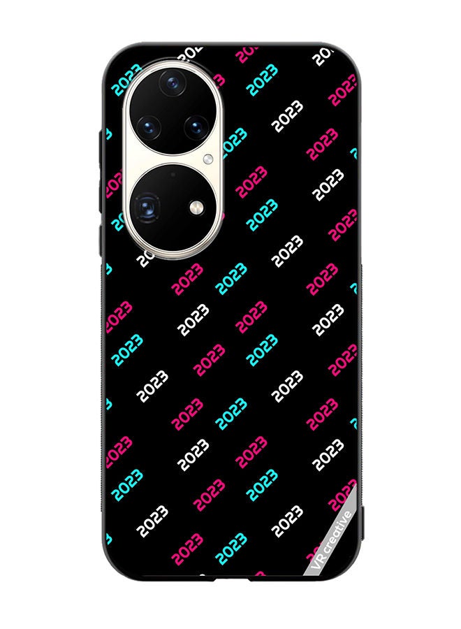 VR CREATIVE Protective Case Cover For Huawei P50 Pro Creative Concept Of 2023 Happy New Year Design Multicolour