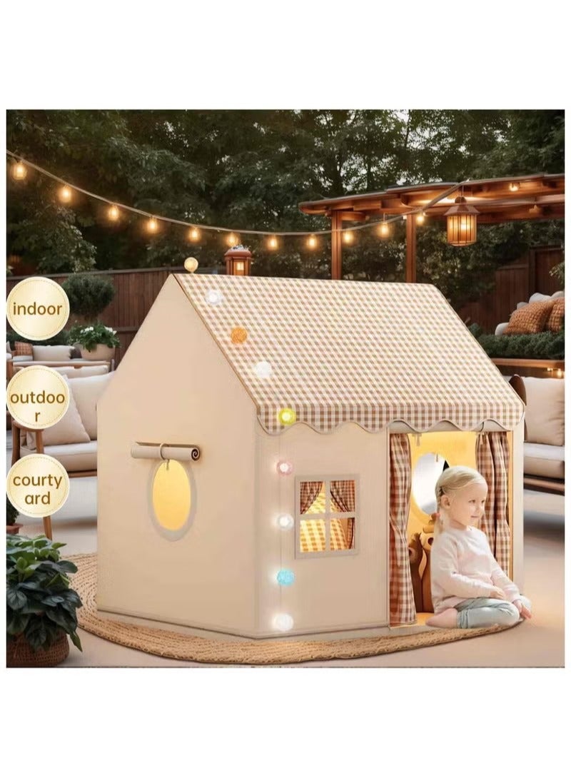 Realfrog Kids Tent Kids Play Tent House Toddler Indoor Outdoor Play House Tent Washable Foldable with LED Ball Light Banner Windows Reading Corner Activity Center Toys for Boys Girls Gifts For Kids 3+ Years - Image 2