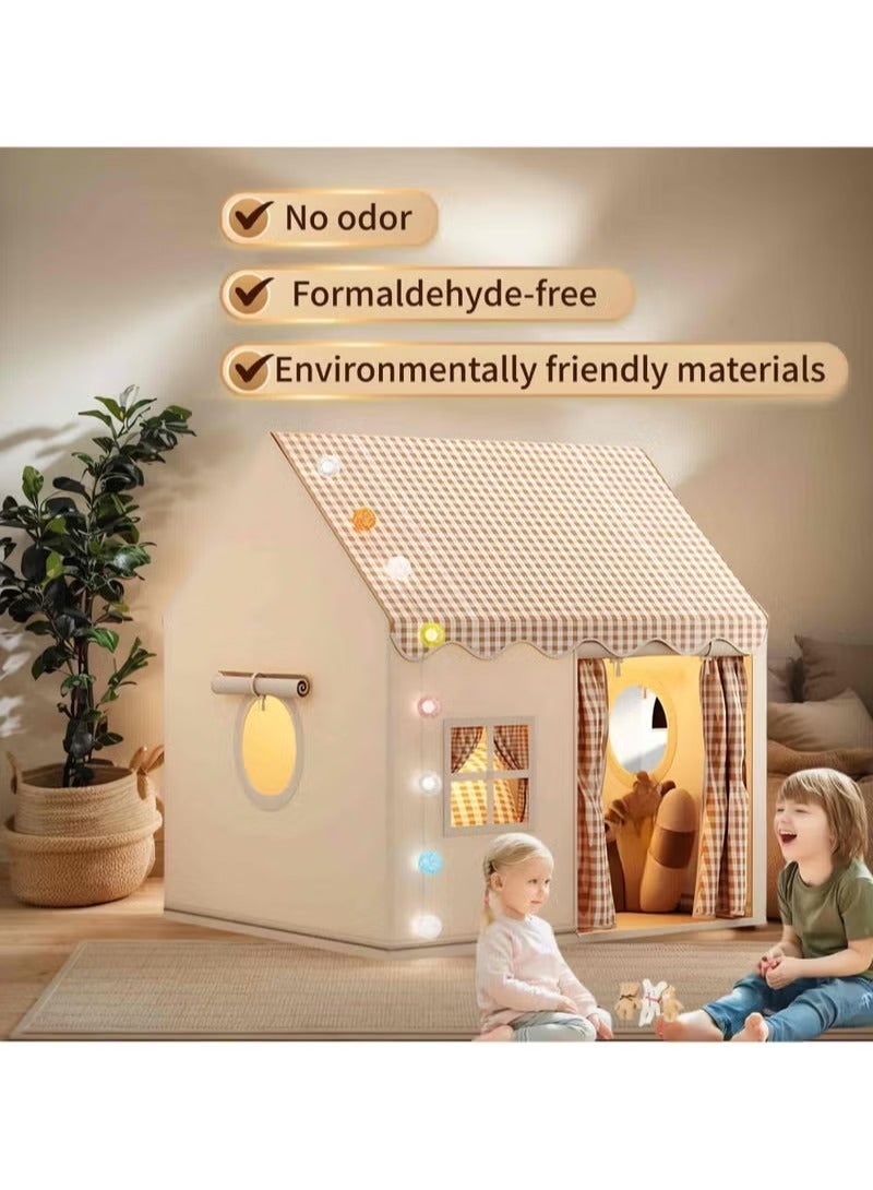 Realfrog Kids Tent Kids Play Tent House Toddler Indoor Outdoor Play House Tent Washable Foldable with LED Ball Light Banner Windows Reading Corner Activity Center Toys for Boys Girls Gifts For Kids 3+ Years - Image 3