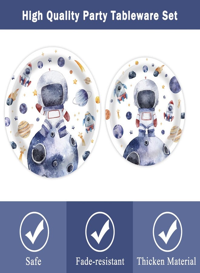 BQK 96 Pcs Space Plates and Napkins Party Supplies - Decorations and Themed Favors - Image 4