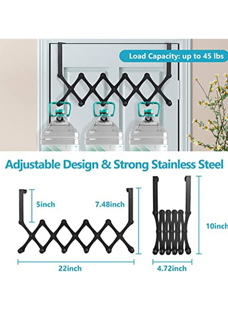 Over The Door Hooks Door Hanger - Door Coat Rack Closet Organizer Door Towel Racks for Bathroom Door Clothes Hanger Bedroom Door Rack Kitchen Door Hooks for Hanging Purse Belt Bag Hat, Black - Image 3
