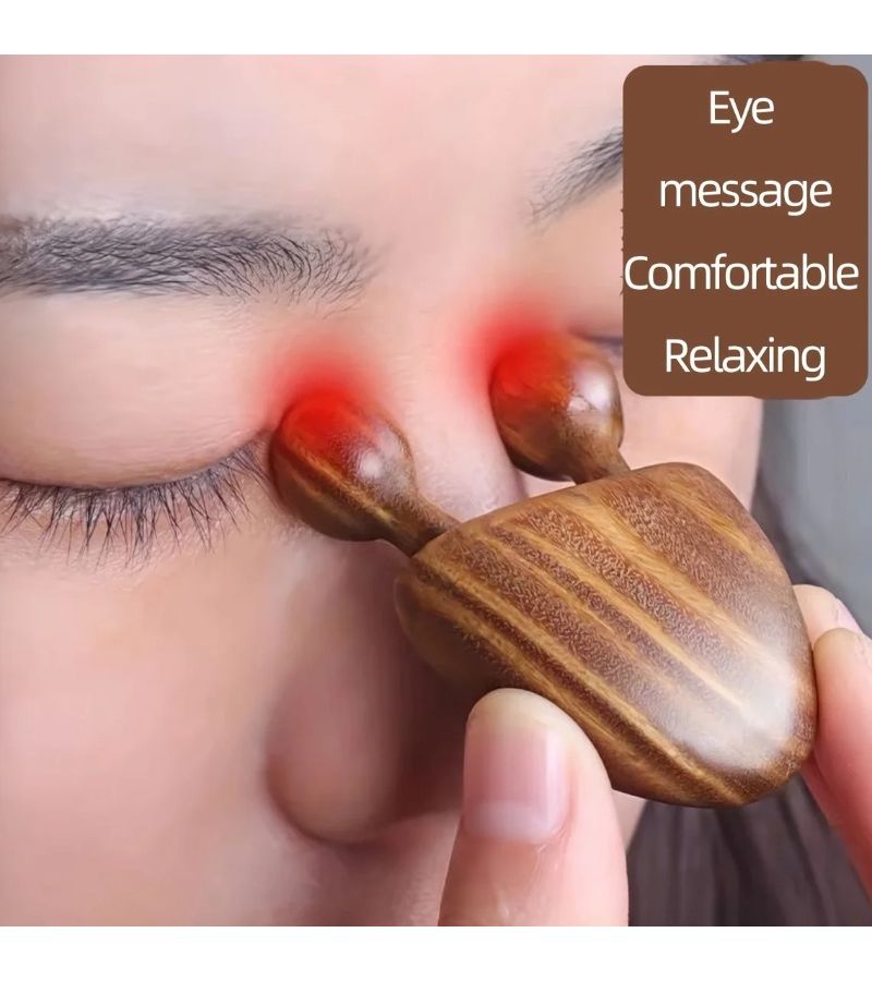 Brown Sandalwood Nasal Wing Face Massager For Meridian Relaxation - Image 2