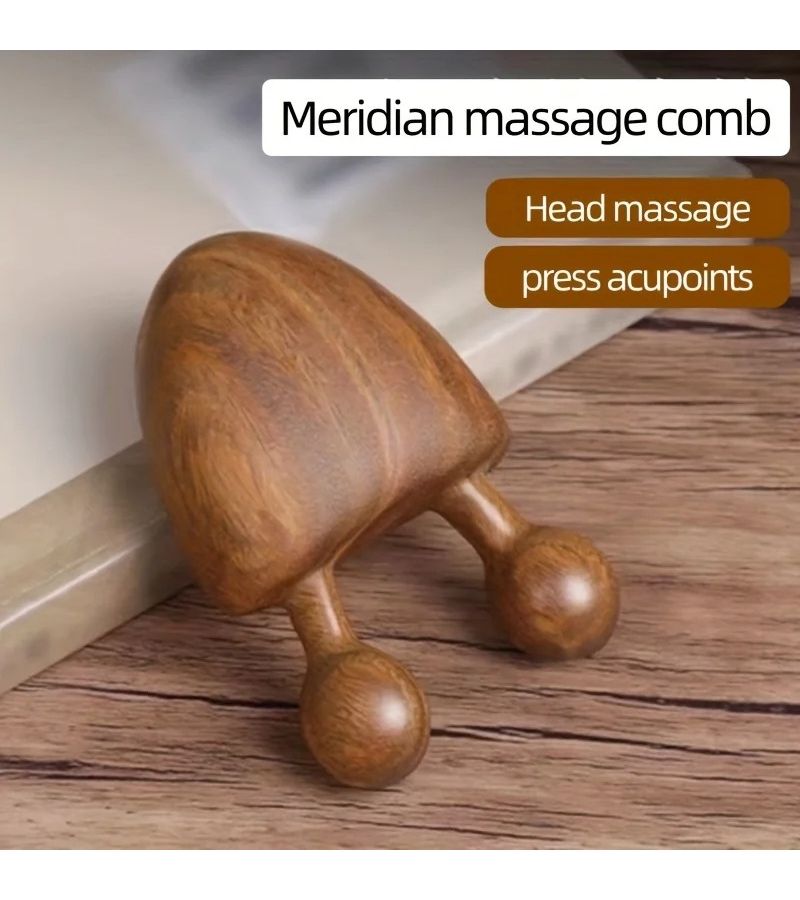 Brown Sandalwood Nasal Wing Face Massager For Meridian Relaxation - Image 4