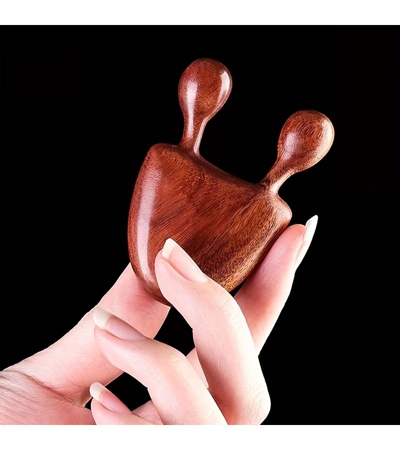Brown Sandalwood Nasal Wing Face Massager For Meridian Relaxation - Image 5