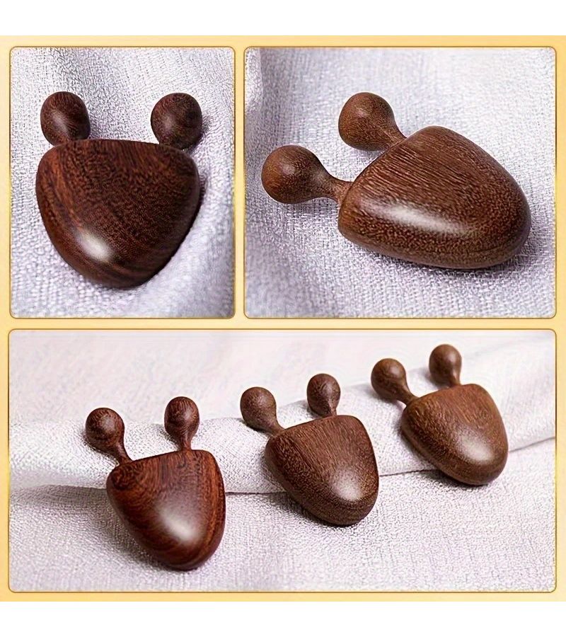 Brown Sandalwood Nasal Wing Face Massager For Meridian Relaxation - Image 3