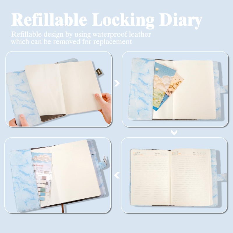 Kutoda Diary with Lock, 192 Pages College Ruled Journal with lock, A5 Secret Lock Journal with Pen and Color Notes for Girls Ages 8-12, Birthday Gifts for Girls, Purple - Image 4