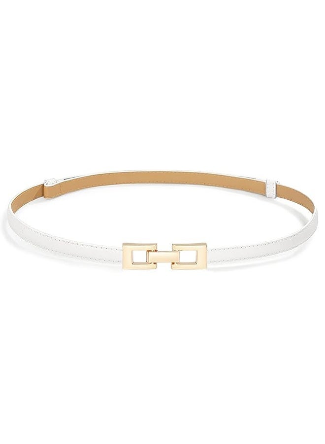 حزام رفيع من جلد البولي يوريثان، حزام عصري ومتعدد الاستخدامات، فستان نسائي مزخرف، تصميم بسيط مع سترة، حزام صغير، حزام نسائي ضيق بإبزيم ذهبي لفستان - Image 1