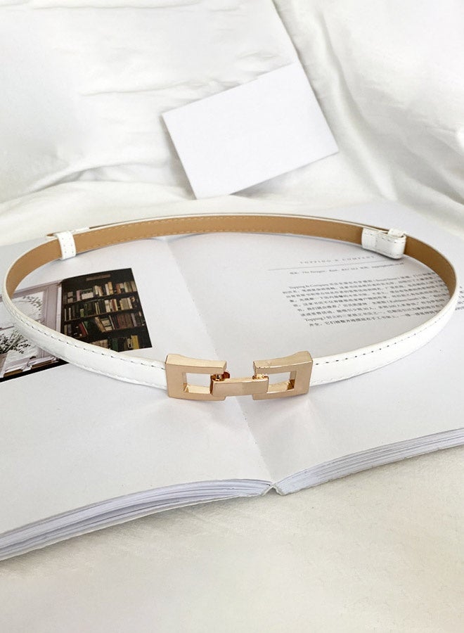 حزام رفيع من جلد البولي يوريثان، حزام عصري ومتعدد الاستخدامات، فستان نسائي مزخرف، تصميم بسيط مع سترة، حزام صغير، حزام نسائي ضيق بإبزيم ذهبي لفستان - Image 5