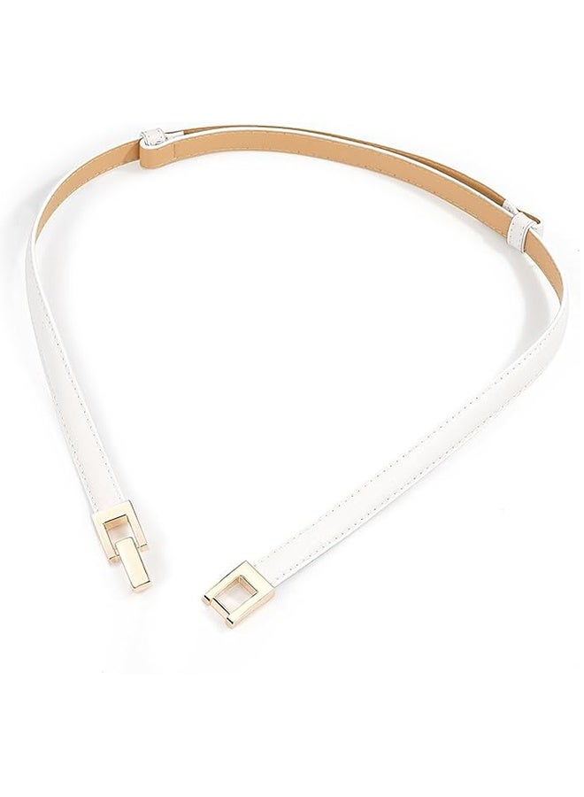 حزام رفيع من جلد البولي يوريثان، حزام عصري ومتعدد الاستخدامات، فستان نسائي مزخرف، تصميم بسيط مع سترة، حزام صغير، حزام نسائي ضيق بإبزيم ذهبي لفستان - Image 2