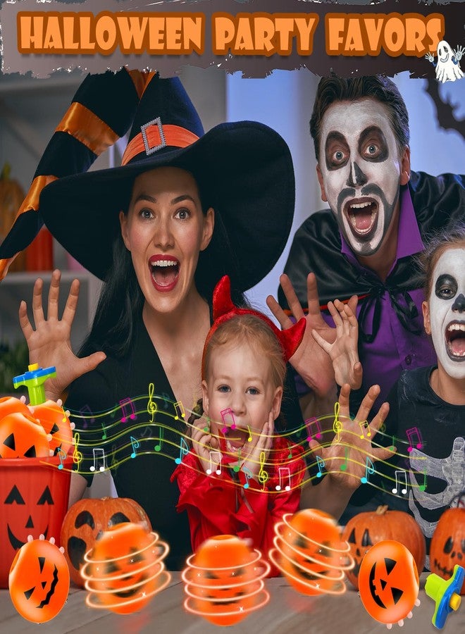 Leetous Halloween Treats Non Candy for Kids 6 Pack, Wind Up Pumpkin Spinning Tops Toys Gifts for Toddlers, Halloween Boo Basket Bucket Goodie Bag Stuffer School Party Favors Prizes Trinket for Boys Girls - Image 4