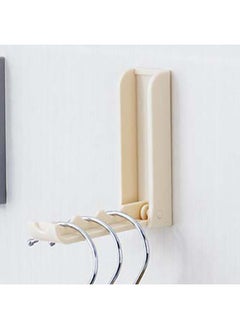 Thoraya Foldable Hook Self Adhesive Plastic Space Saving Wall Mount Folding Hook for Clothes Hats White  - Image 3
