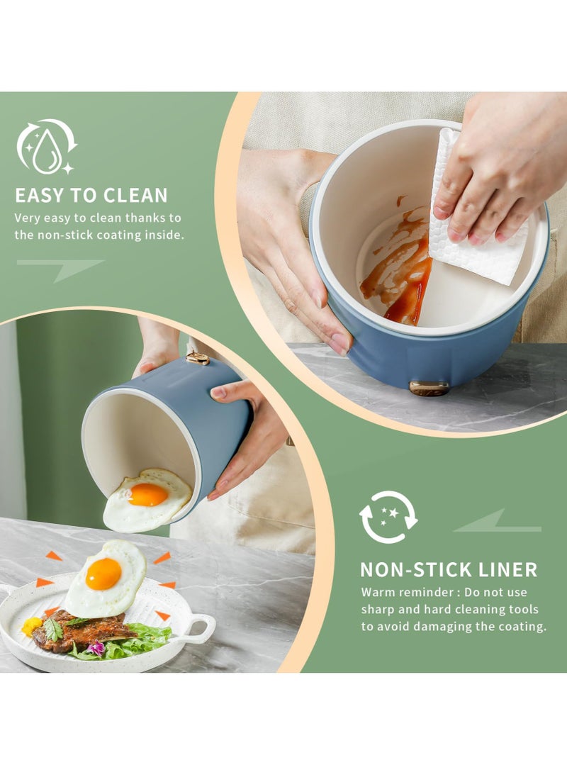Excefore - Hot Pot Electric, 1L Mini Ramen Cooker, Rapid Noodles Cooker, Multifunctional Electric Pot for Cooking Pasta, Egg, Soup, Portable Pot with Over Heating Protection for Dorm, Office, Travel - Image 1