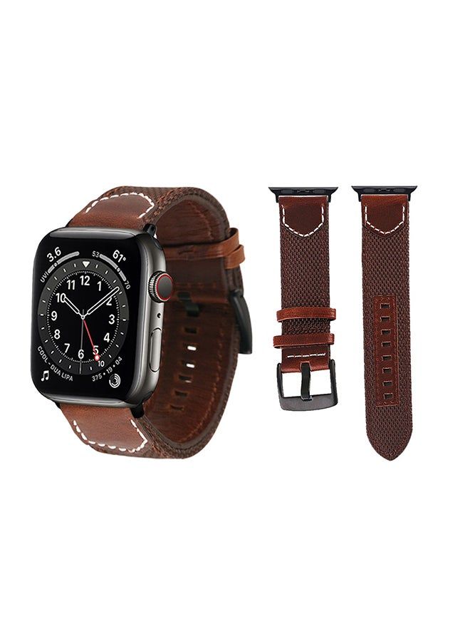 vesus Canvas Replacement Band  For Apple Watch Series 6/SE/5/4/3/2/1 Brown