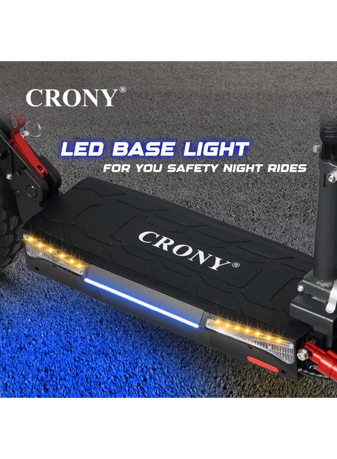 كروني سكوتر كهربائي T4 بشاشة كبيرة مع مقعد، محرك قوي 2000 واط بدون فرش، سرعة عالية 40–65 كم/س، بطارية 48V/13Ah طويلة المدى، سكوتر كهربائي قابل للطي للبالغين مع إطارات 10 إنش لجميع التضاريس ونظام تعليق مزدوج وفرامل قرصية هيدروليكية، مصابيح LED ثلاثية، قفل ذكي عبر التطبيق، دراجة كهربائية للتنقل اليومي، إطار ألومنيوم يتحمل 120 كجم، مناسب للتنقل الحضري وسكوتر كهربائي محمول. - Image 4