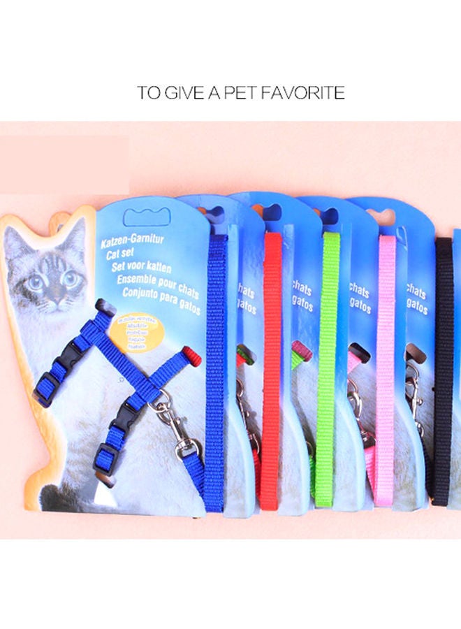 NIBEMINENT Adjustable Pet Cat Nylon Collar Lead Leash Harness Belt Green 8.66x0.79x6.89inch - Image 4