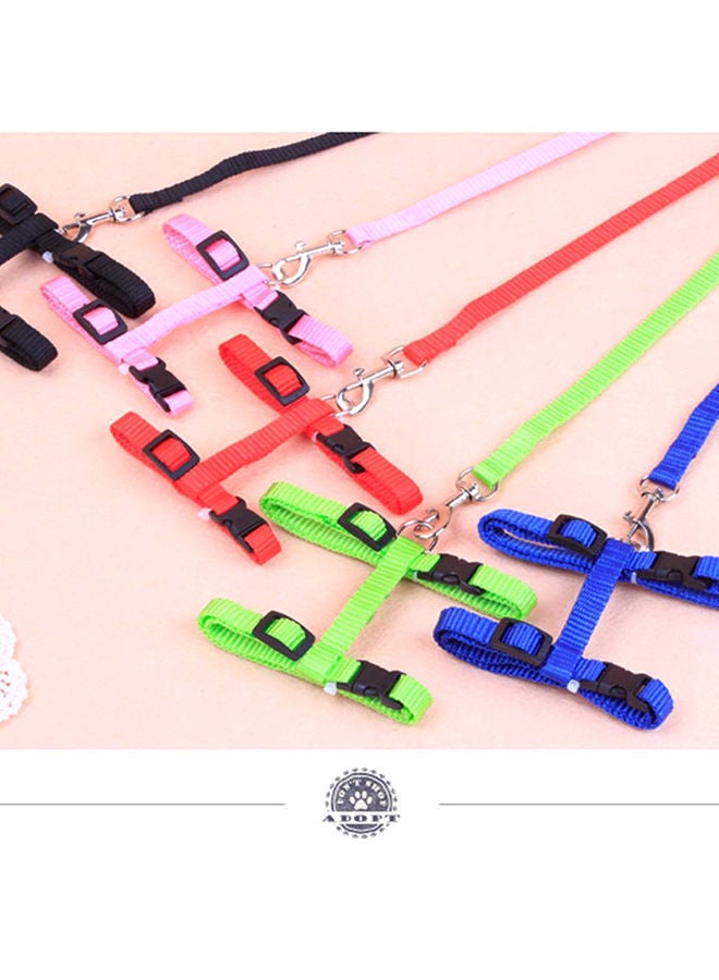 NIBEMINENT Adjustable Pet Cat Nylon Collar Lead Leash Harness Belt Green 8.66x0.79x6.89inch - Image 2