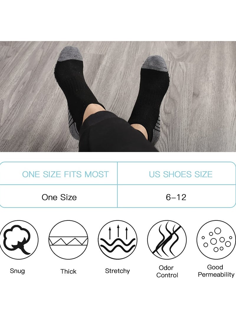SYOSI 8 Pairs Mens Ankle Athletic Socks Low Cut Breathable Running Socks with Cushion Tab Comfort Sports Trainer Socks Cotton Casual Non-Slip No Show Socks for Men EUR43-46  - Image 5