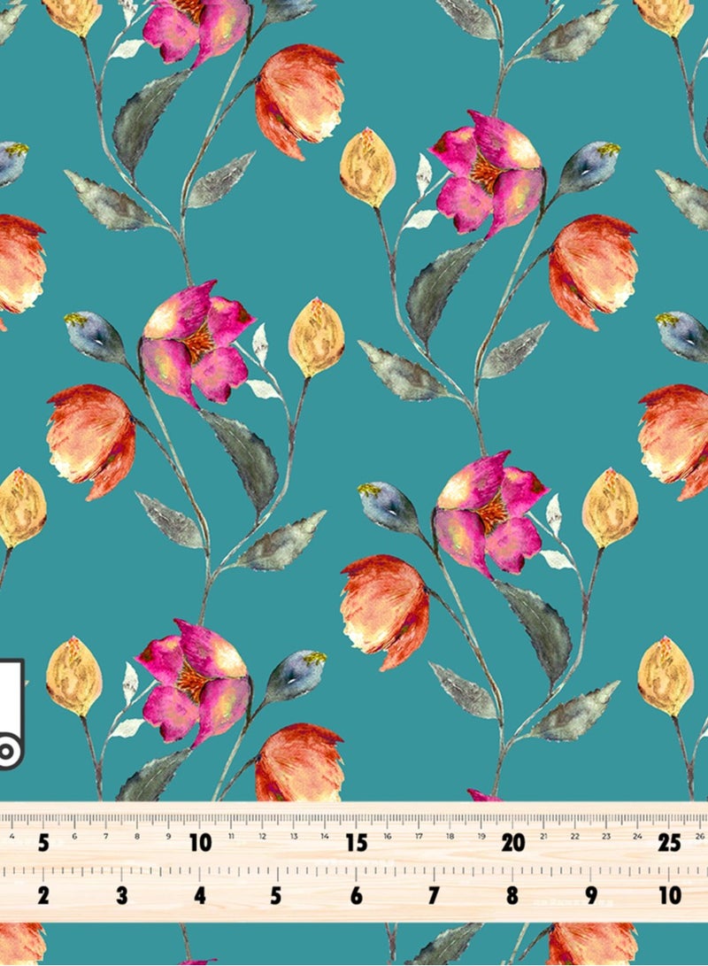 فيلاتو Ø¬Ù„Ø§Ø¨ÙŠØ© Ù…Ø®ÙˆÙŠØ± Ù…Ù† Ù‚Ù…Ø§Ø´ Ø­Ø±ÙŠØ± Ø§Ù„Ù„ÙŠÙ„ Ø¹Ø±Ø§Ù…Ù†ÙŠ Ø¨Ø§Ù„ÙŠØ§Ø±Ø¯Ø©ØŒ Ù†Ù‚Ø´Ø© Ø²Ù‡ÙˆØ± ÙˆØ±Ø¯ÙŠØ© Ø²Ø±Ù‚Ø§Ø¡ØŒ Ø®ÙŠØ§Ø·Ø© 58 Ø¨ÙˆØµØ© Ø¹Ø±Ø¶ - Image 4